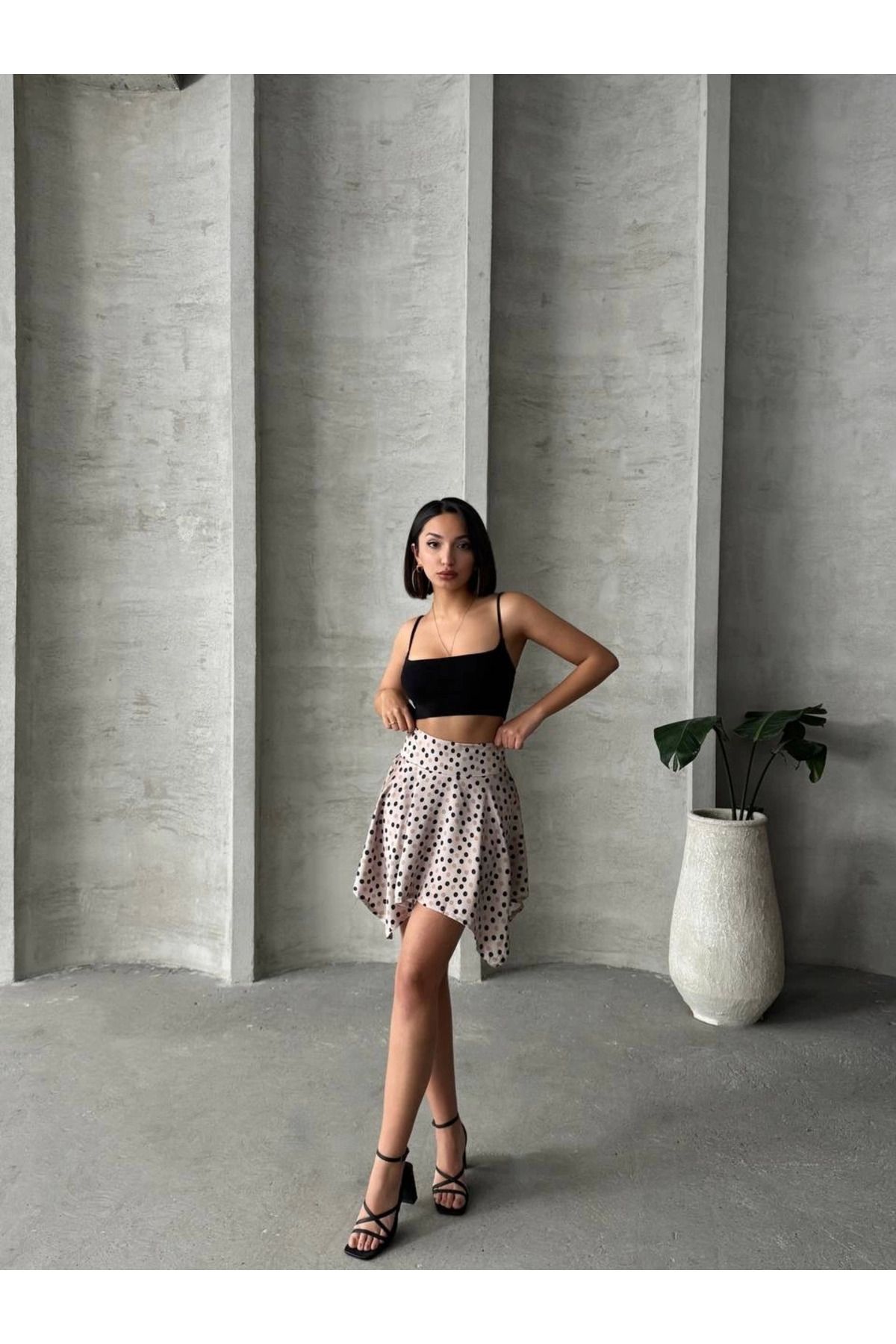 MODA Puantiyeli etek s25900