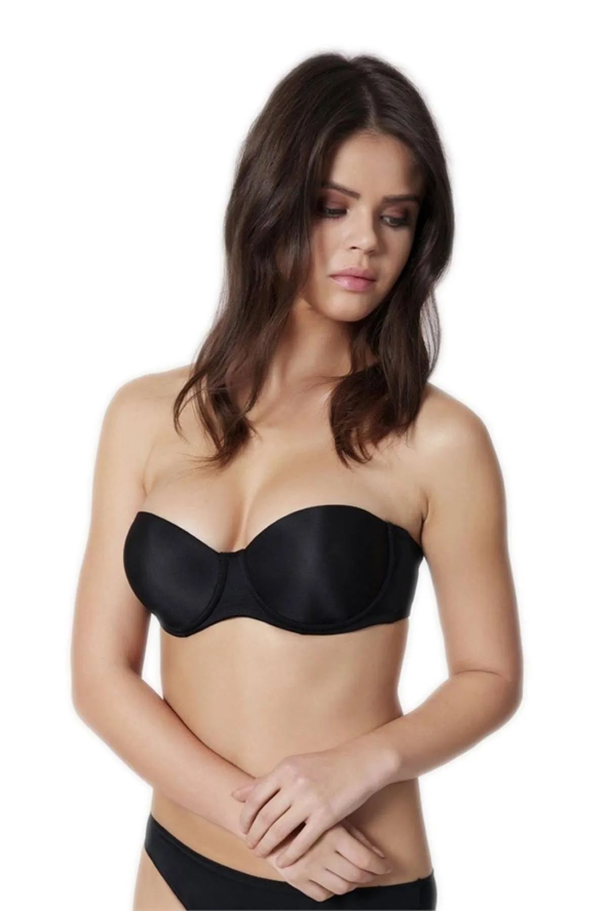 Shop58 Orkide Kadın Siyah Sırtı Şeffaf Straples Dolgusuz 2550
