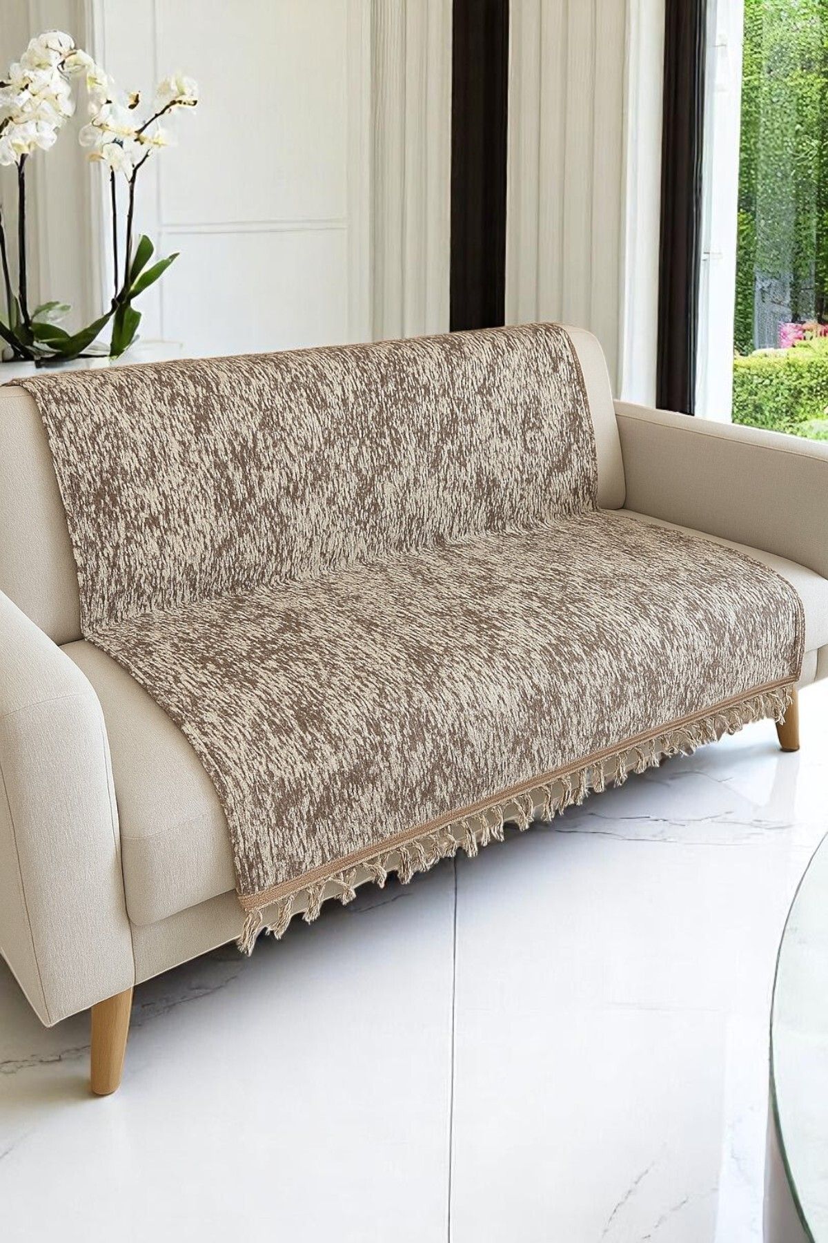 MixCotton Home Şık Tasarım Koltuk Örtüsü Keten/Pamuk 220x170 Cm