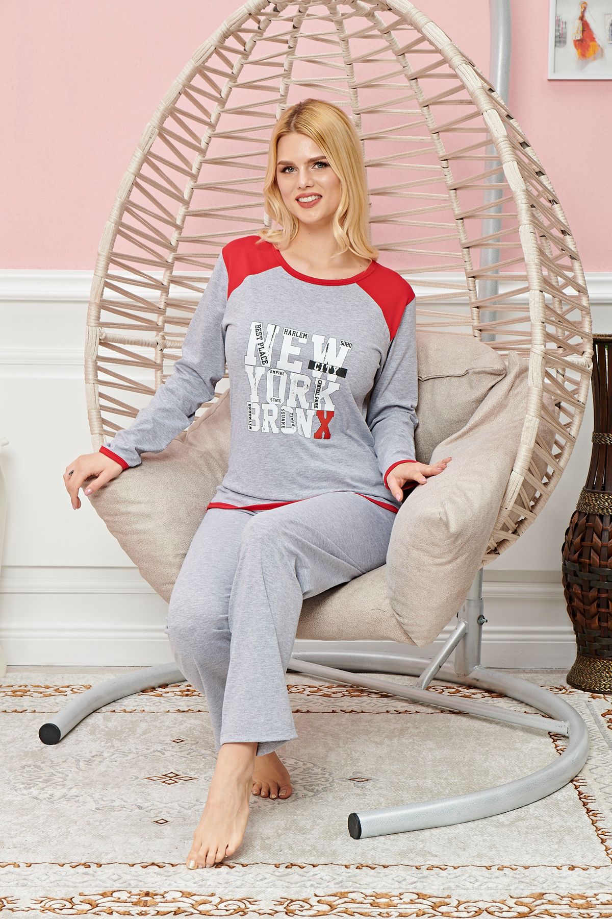 Shop58 Uzun Kollu Pijama Takımı Model no 7580