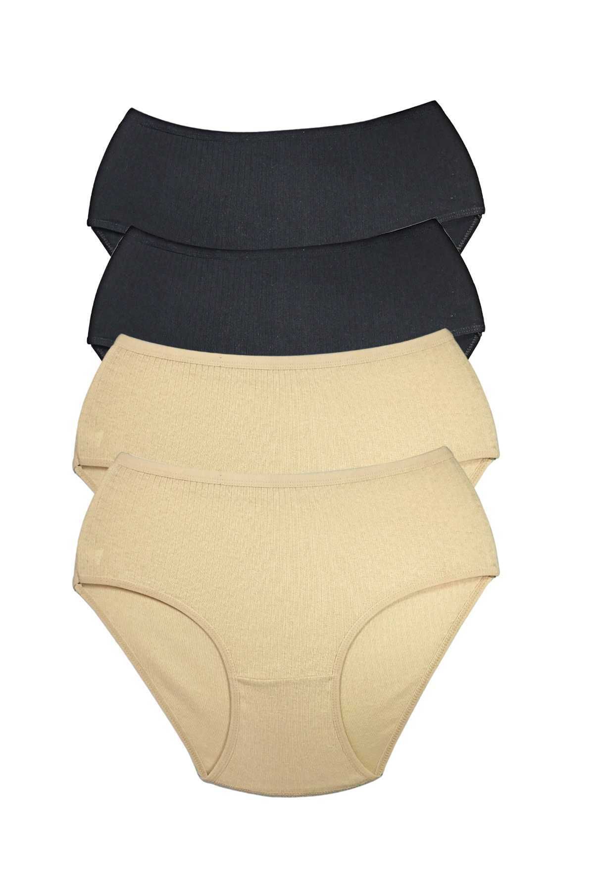Shop58 4 Adet Kadın Yüksek Bel Ribana Bato Külot S014