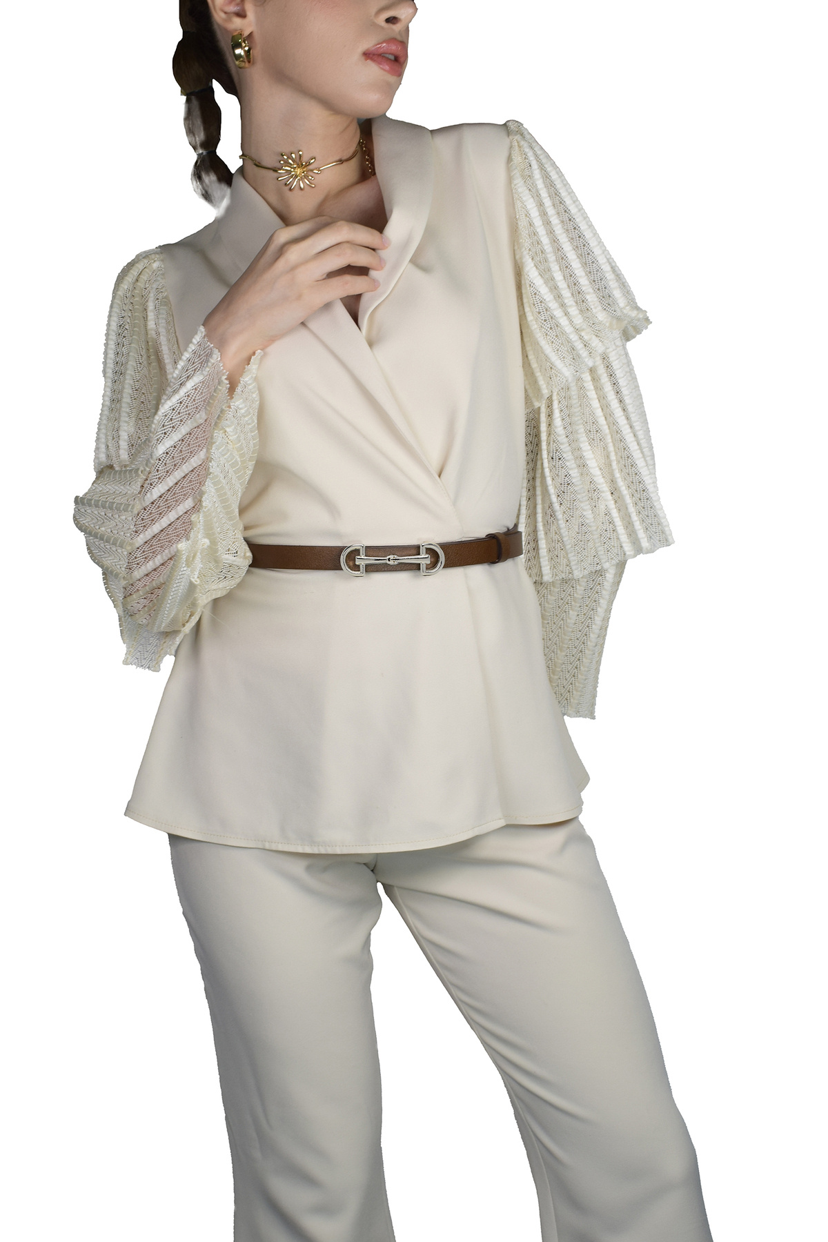 GoDeri-100% Genuine Leather, Silver Buckle Thin 2 cm Light Brown Women's Belt; Dress, Pants BeltD&D 3