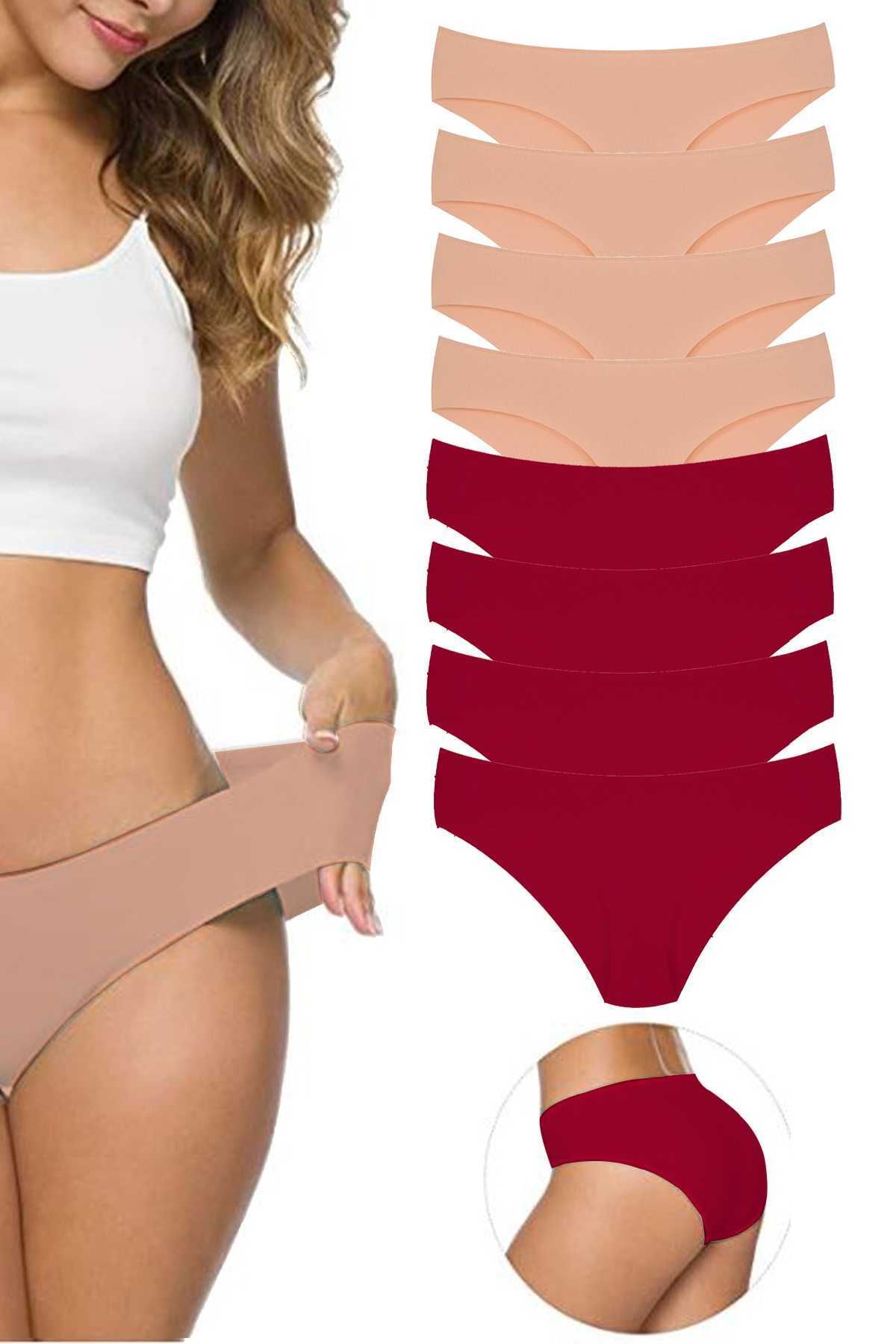 Shop58 8 Adet Kadın Dikişsiz Lazer Kesim Esnek İz yapmayan Külot S6