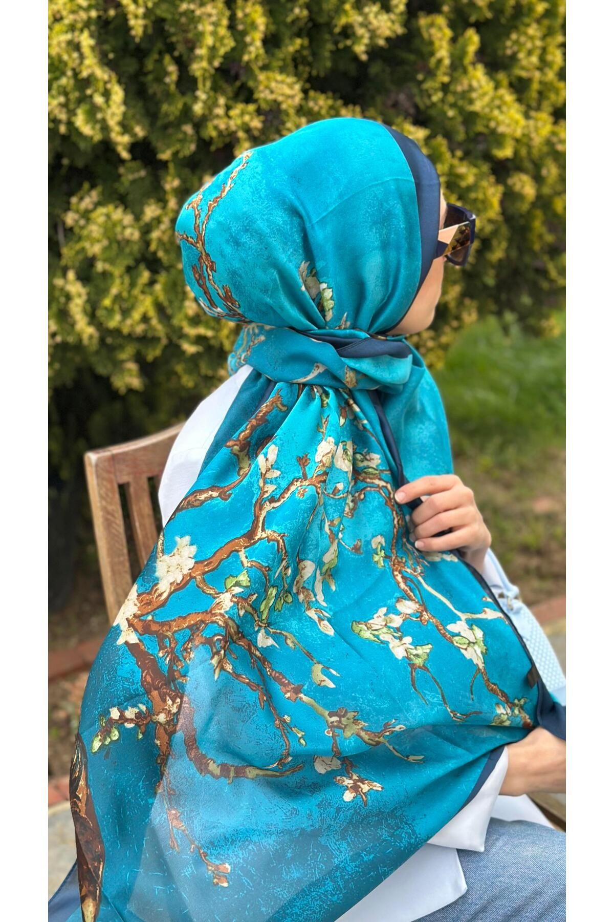 modayışığı van gogh desen ithal şal