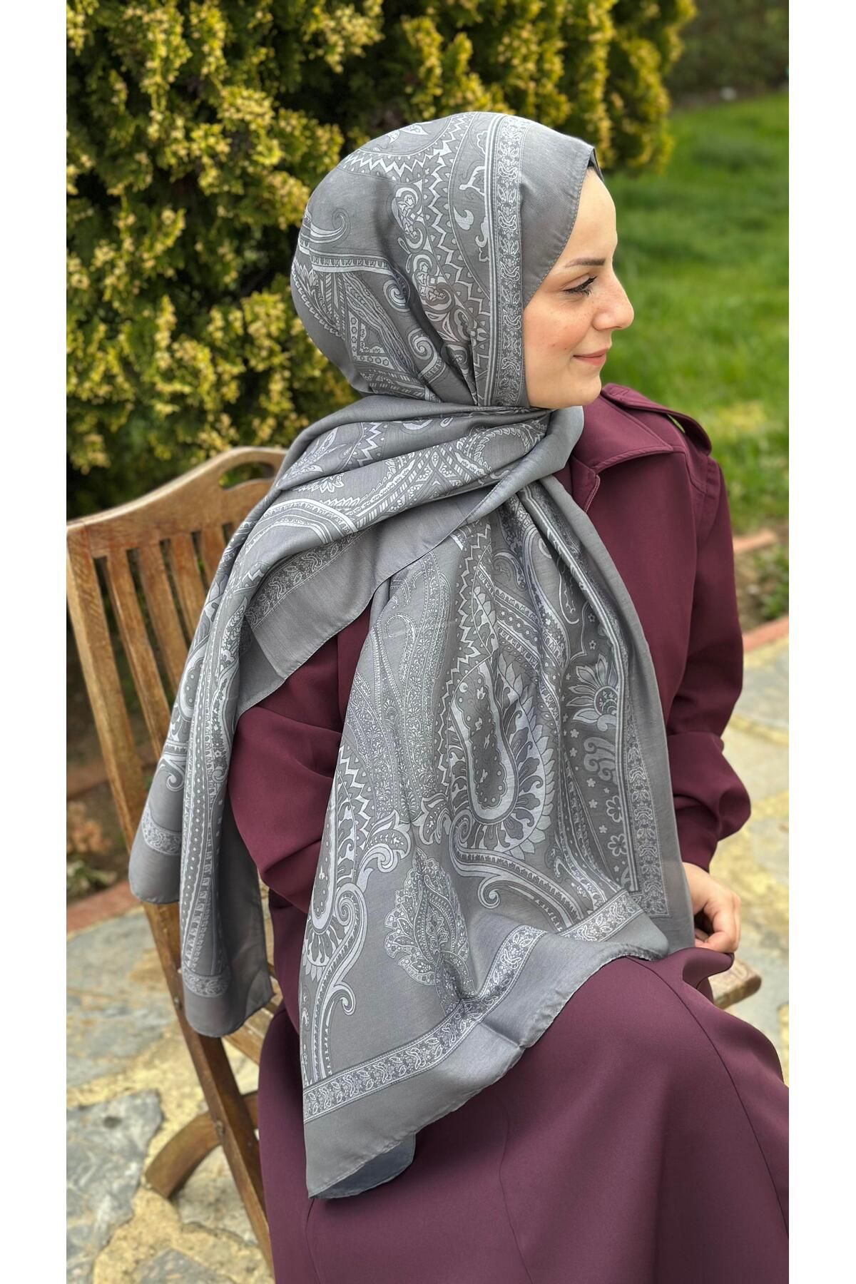 modayışığı Sera Soft Pamuk Gri Şal