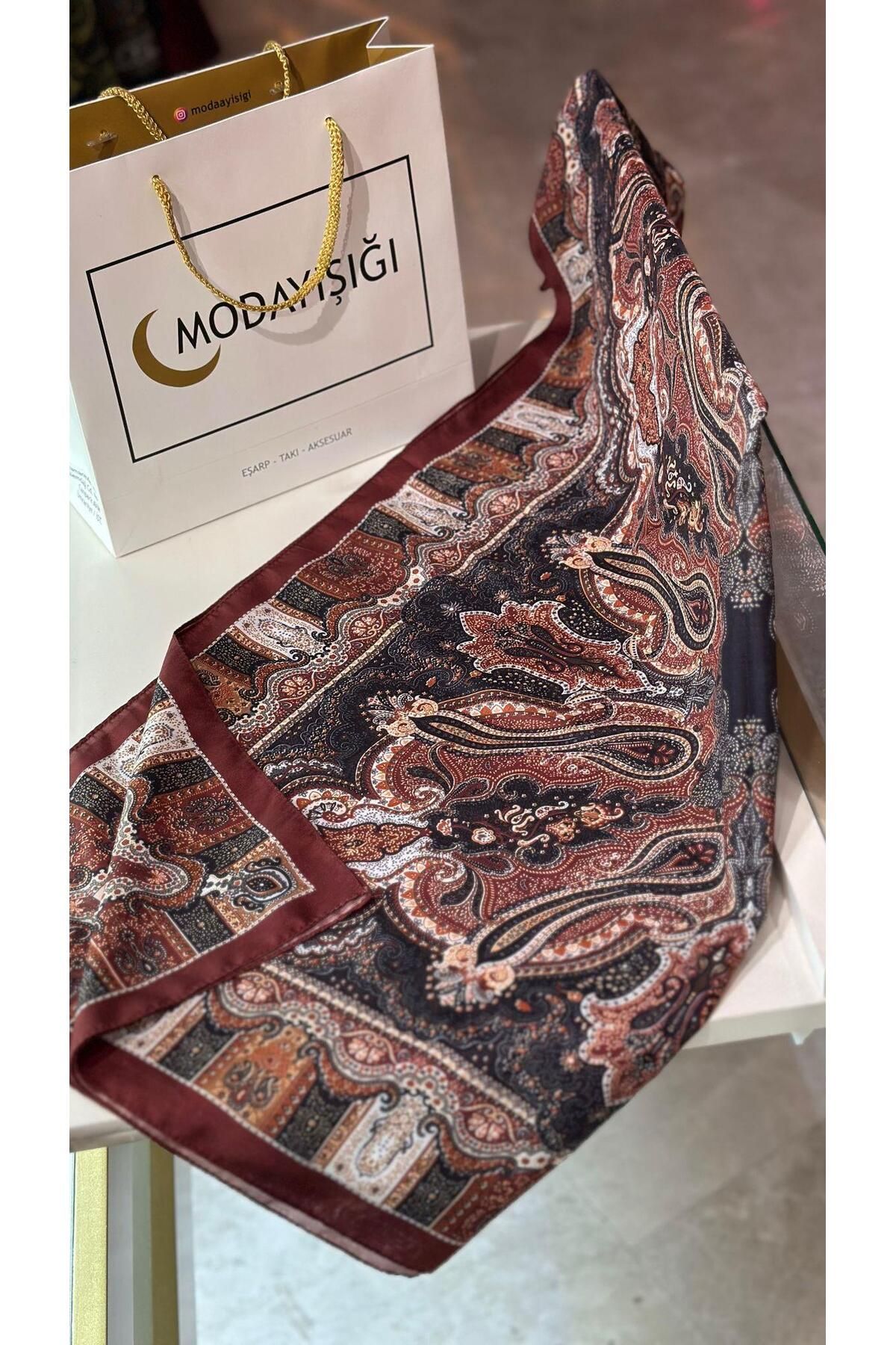 modayışığı Line Bordo Soft Pamuk Şal