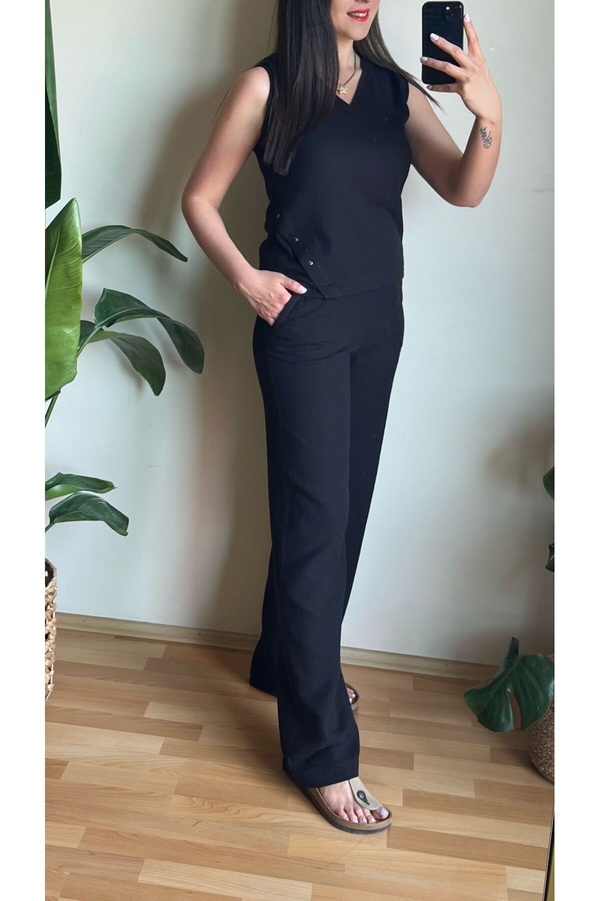 Butik SİYAH RİVETLİ TAKIM