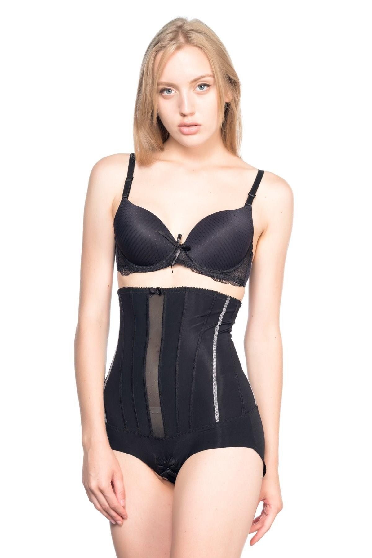 Beruflic SİYAH MI Angel 2886 Yüksek Bel Tül Slip Lazer Korse