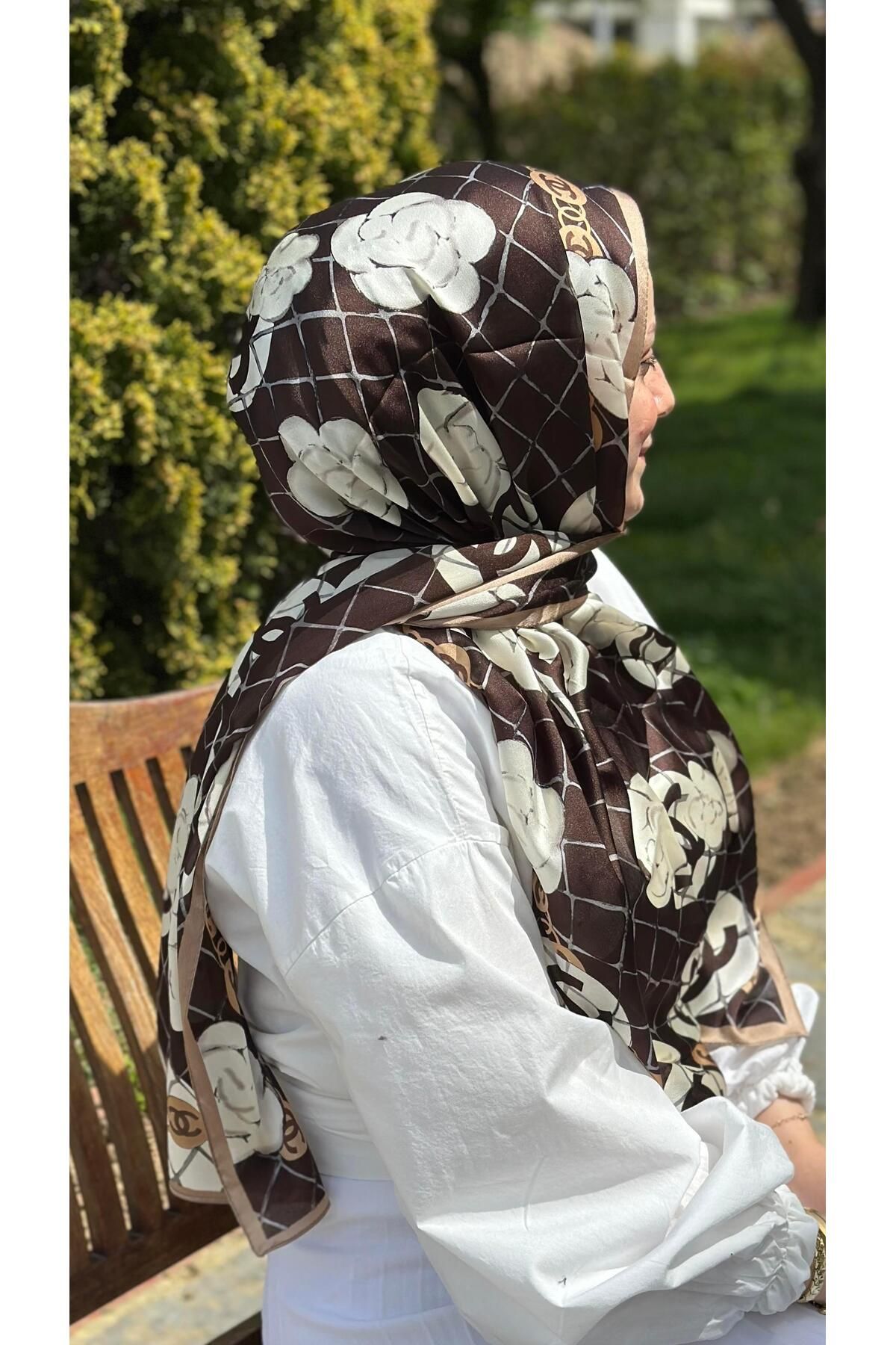 modayışığı İthal C Marka Gül Kahve İpek Şal