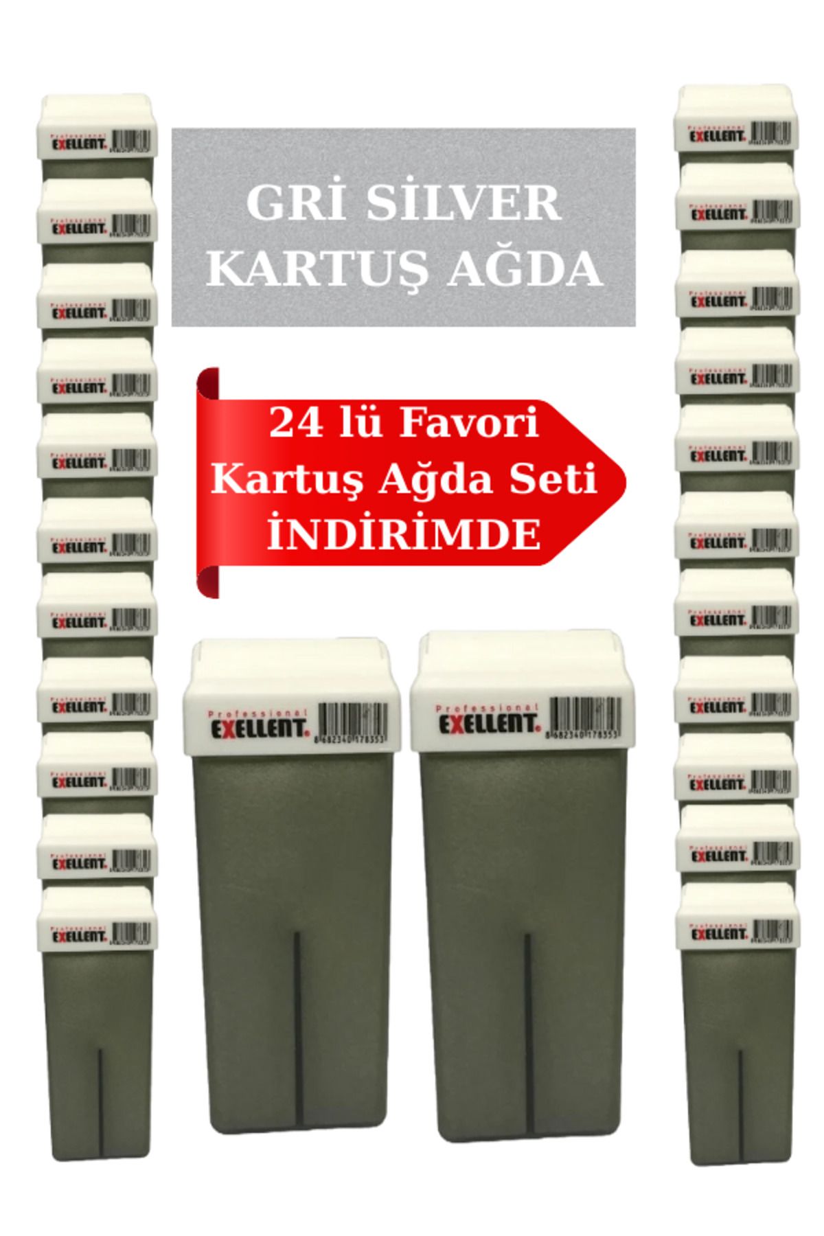 EXELLENT PROFESSIONEL GRİ SİLVER KARTUŞ AĞDA 24 ADET