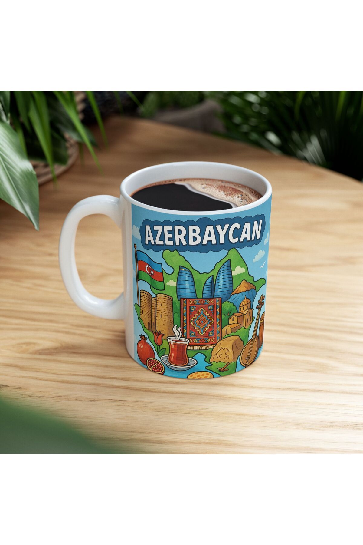 sıradışıhediyem azerbaycan kupa bardak + azerbaycan magneti hediye