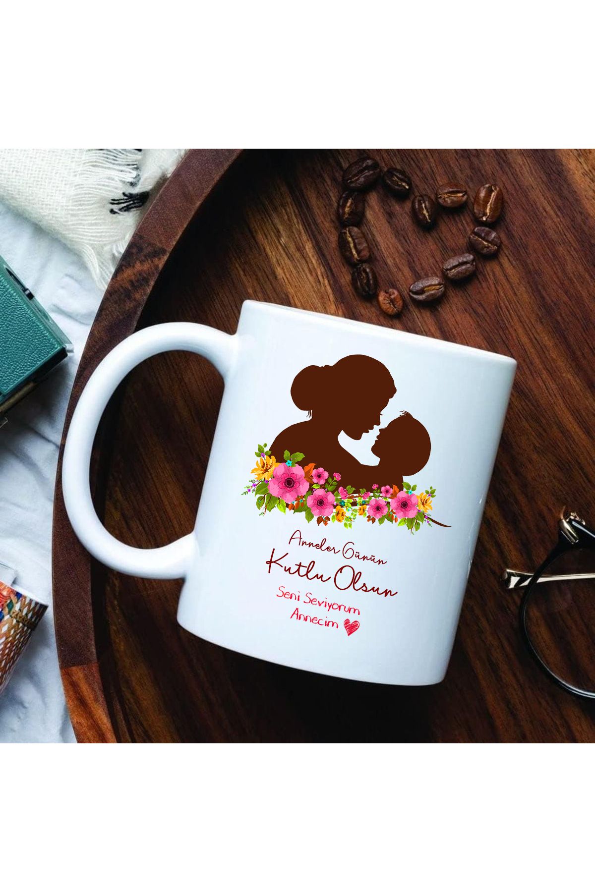 Cups Art Anneler Günü Hediyesi Özel Tasarım Çift Yön Baskılı 1. Kalite Porselen Kupa Bardak