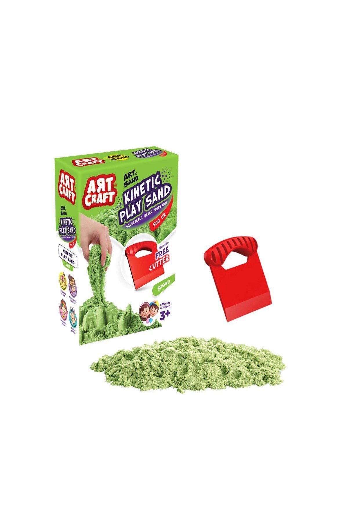 TimeStart 03687 Model Aksesuarlı Yeşil Kinetik Oyun Kumu 500 gr