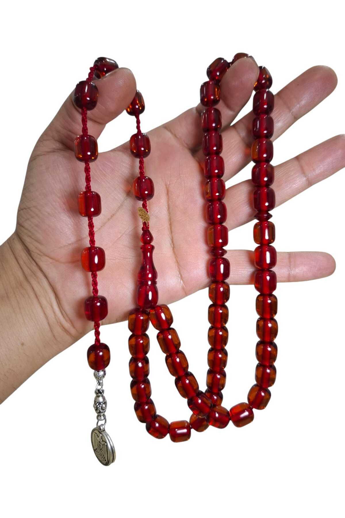 Cekke Tesbih-Fire Amber 11*12 mm 45 Habbe Cekke Rosary Imazalı Daily Rosary 7