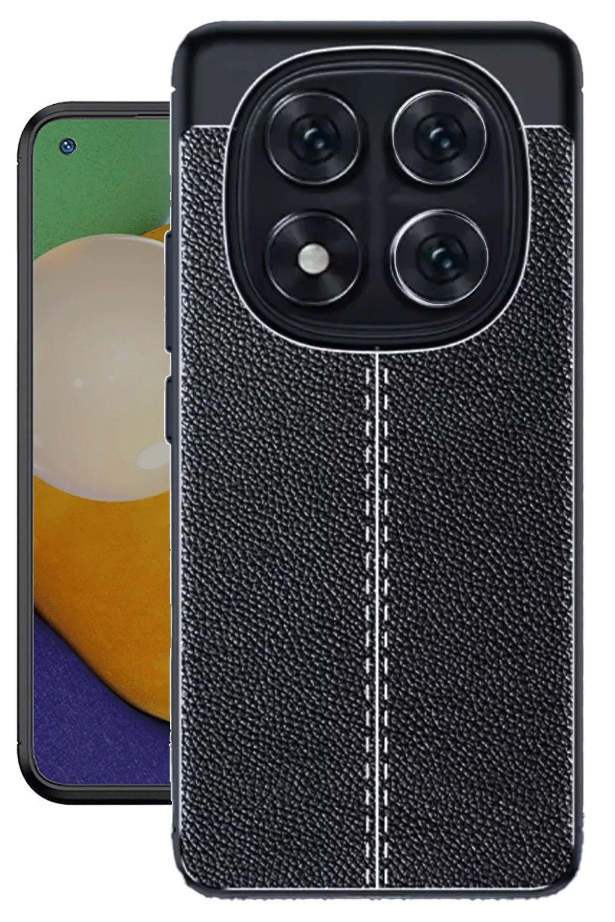 Posso Xiaomi Redmi Note 14 Pro 4G Kılıf Deri Dikiş Tasarım Ultra Dayanıklı Slim Fit Esnek Kapak
