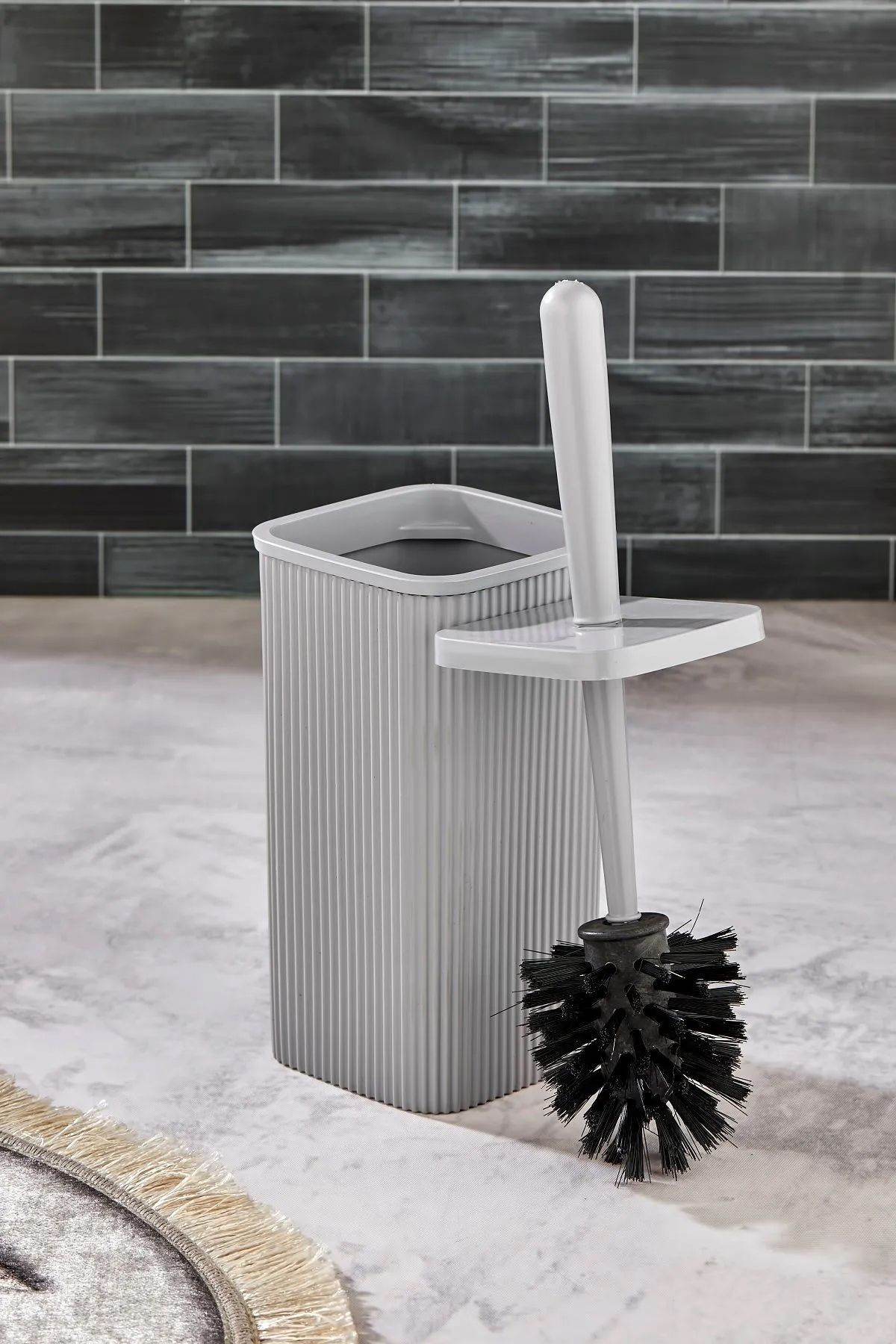 Home Line Çizgili Plastik Tuvalet Fırçası - Klozet Fırçası