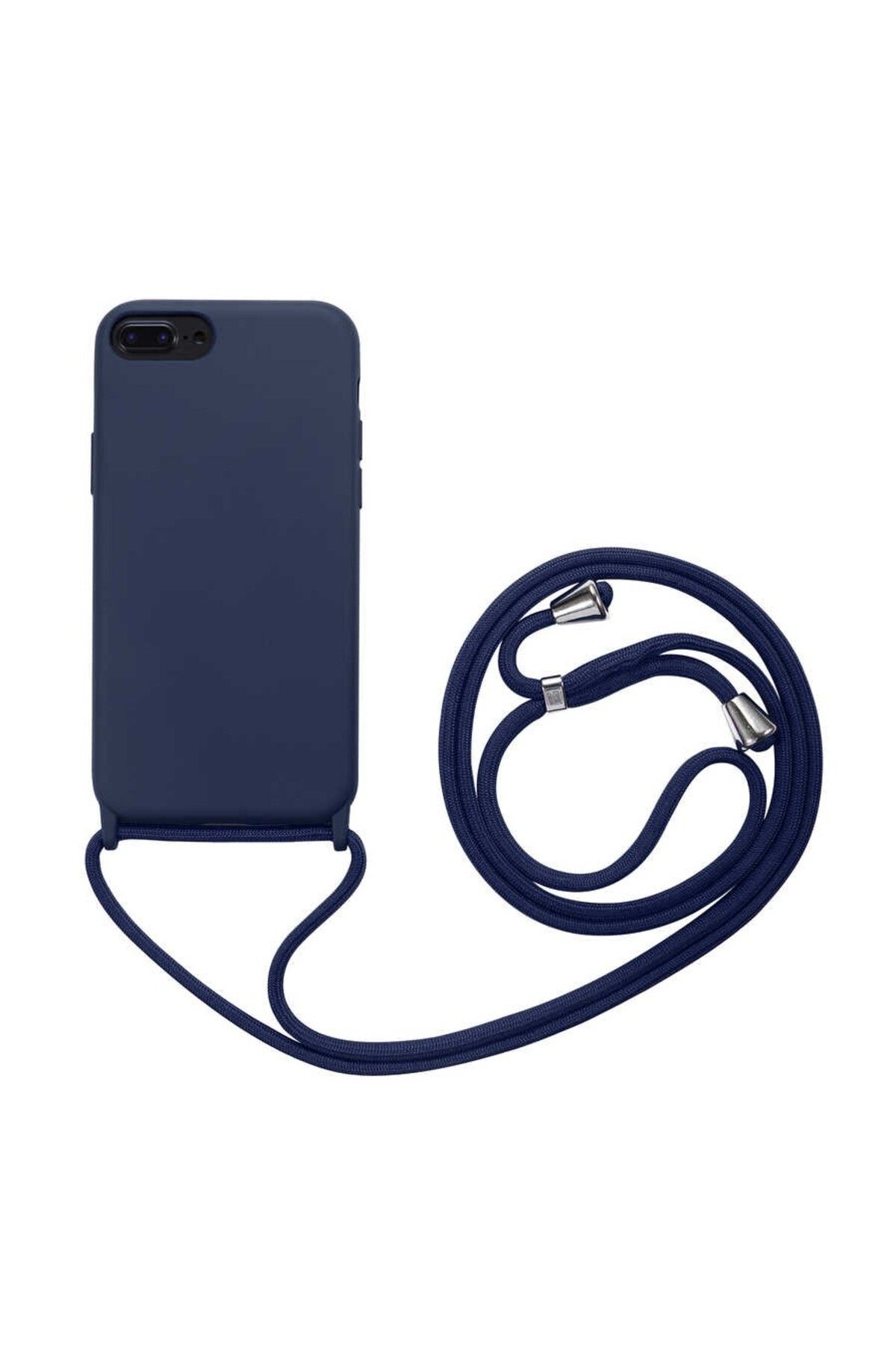 RONA STORE iphone 7 Plus/8 Plus Uyumlu Boyun Askılı İç Kısmı Kadife Ropi Seyahat Kılıfı