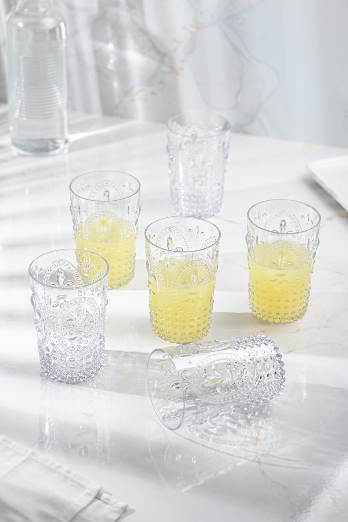 Shop58 Akrilik Şeffaf 6'lı Kısa Bardak & Su Meşrubat Kahve Yanı Bardağı 400 ml ( Cam Değildir )