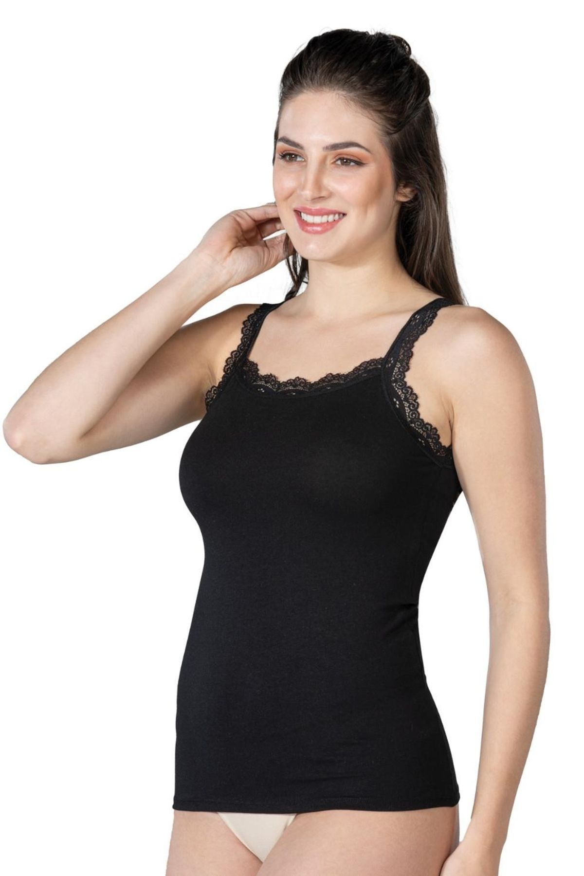 Beruflic SİYAH MI Angel 1411 Modal Cotton Dantelli Atlet