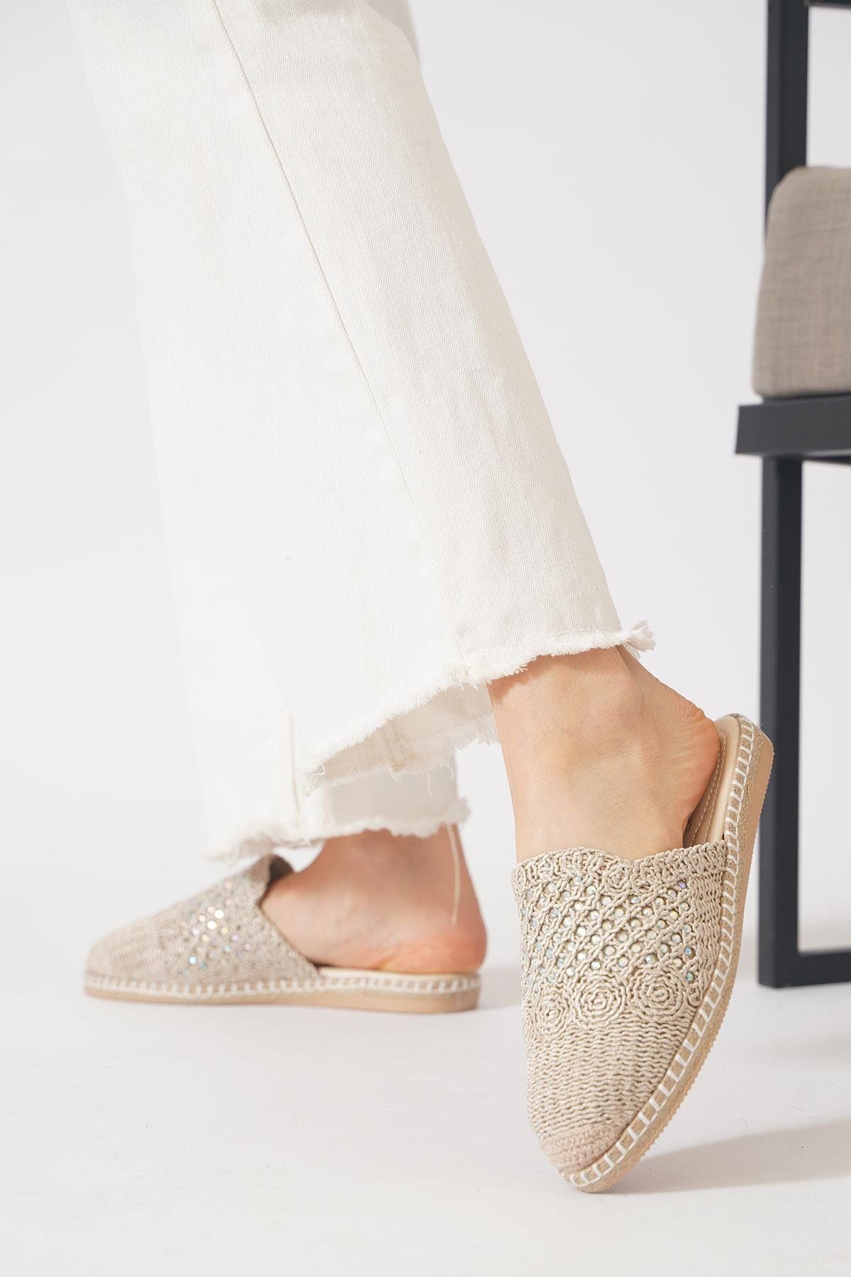 Moda Pie Sherly Triko Örme Kadın Terlik Ten