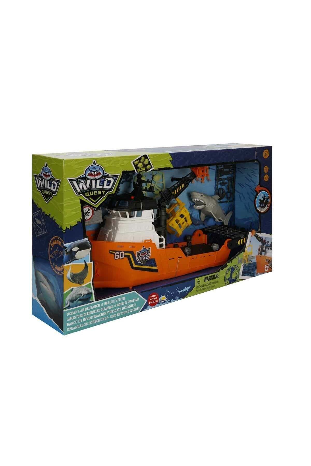 TimeStart Sesli Ve Işıklı Wild Quest Köpek Balığı Ve Gemi Oyun Seti