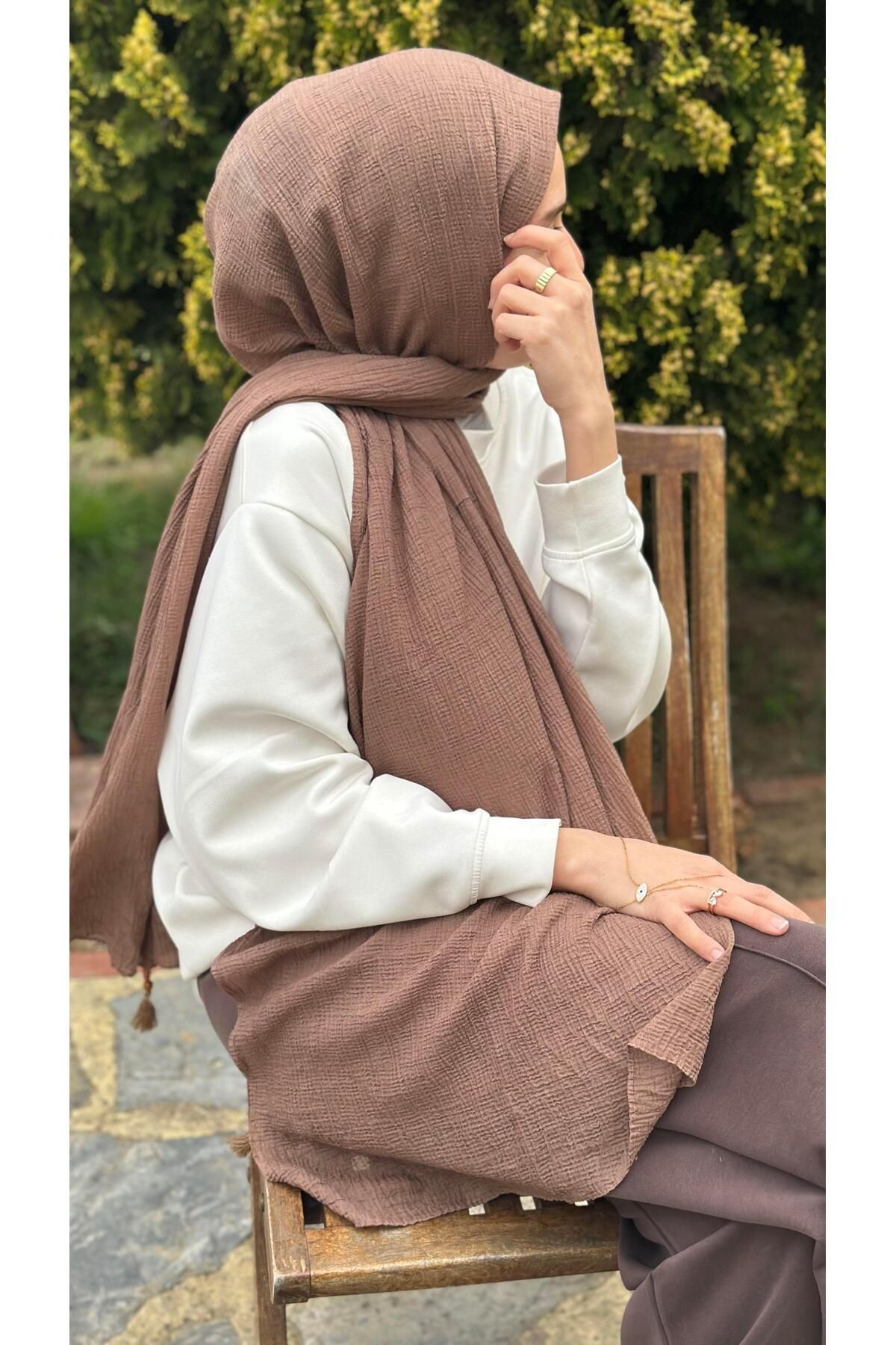 modayışığı Müslin Kumaş Açık Kahve
