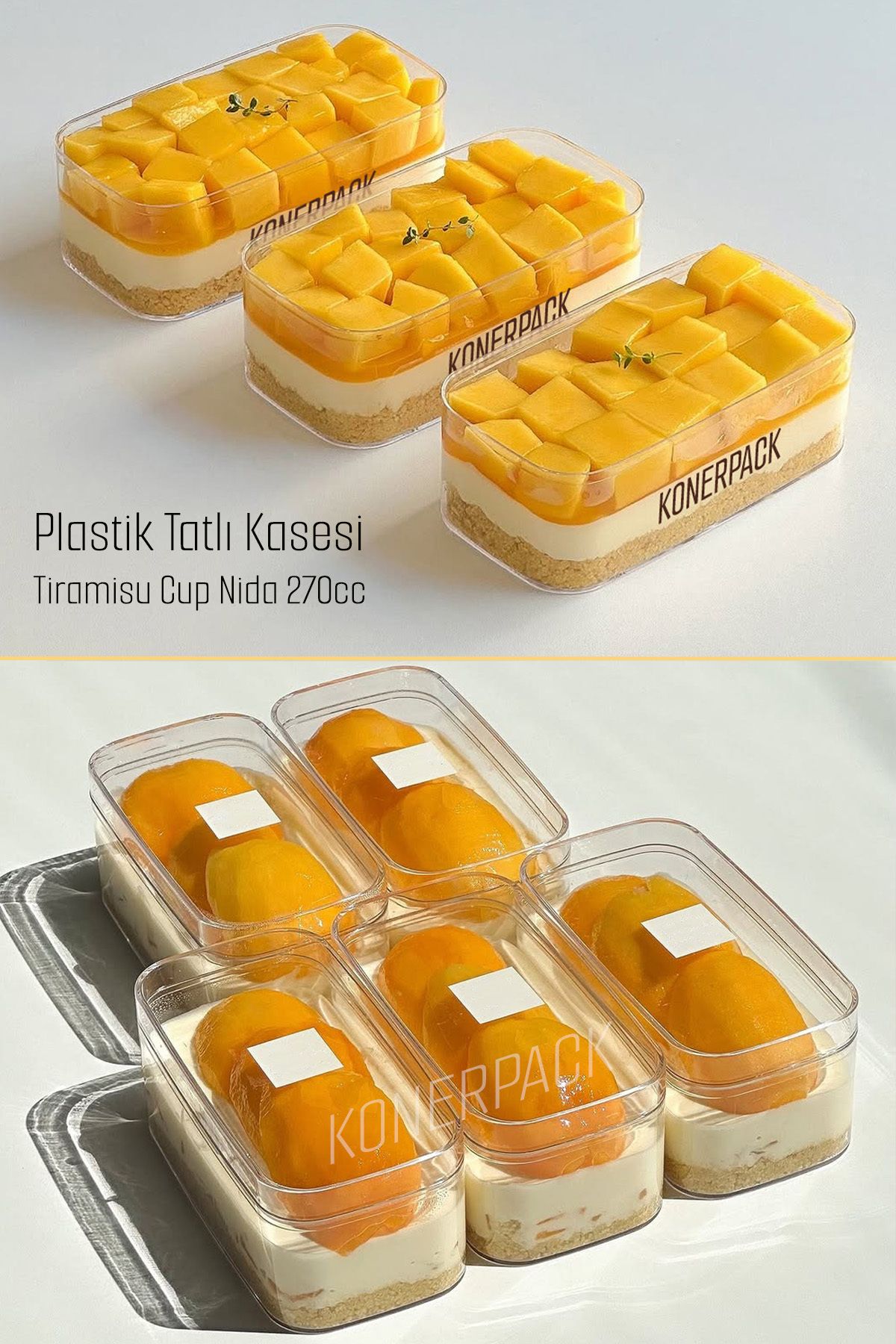 KONERPACK Tiramisu Cup Nida 270 cc - 24 Adet Kapaklı