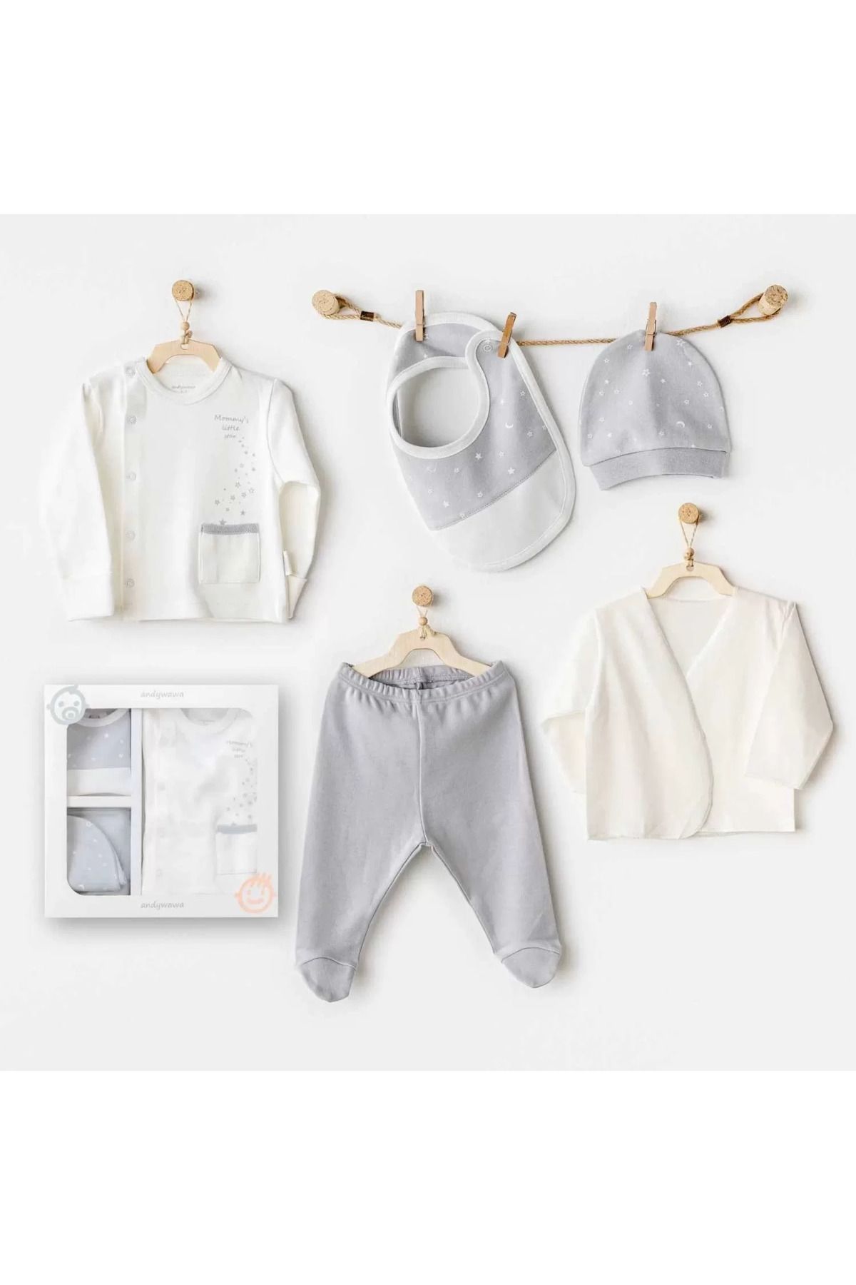 Shop58 Andywawa Ac25700 Mommy's Little Star 5'li Hastane Çıkışı Ekru