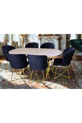 ÜNALMIŞ Mutfak Yemek Masa Sandalye Takımı Lüx Quality 90x170 (1MASA-6SANDALYE)