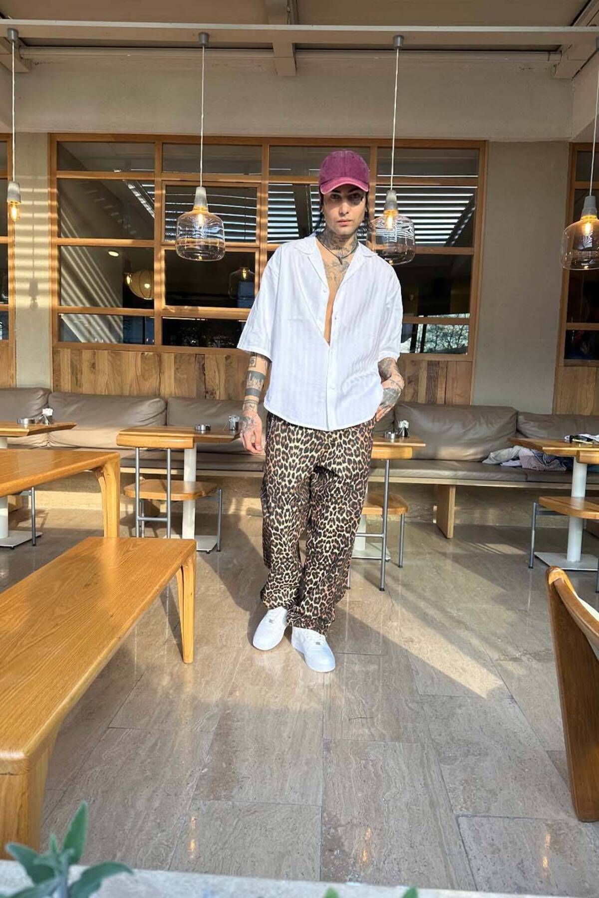 1887CLO Beyaz Yarım Kol Oversize Old Money Gömlek