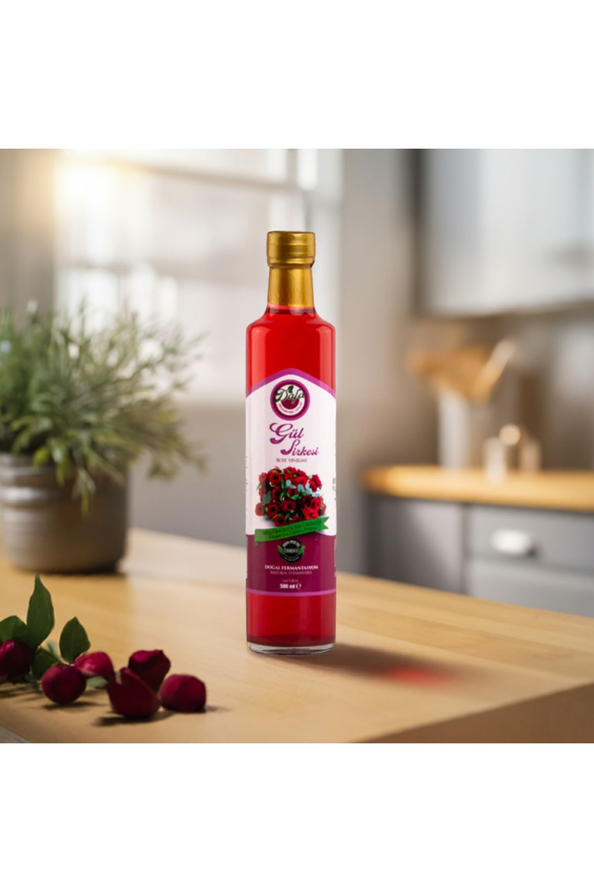Meşe Fıçı Gül Sirkesi 500 ml Antioksidan Glisemik Metabolizmayı Hızlandırır.