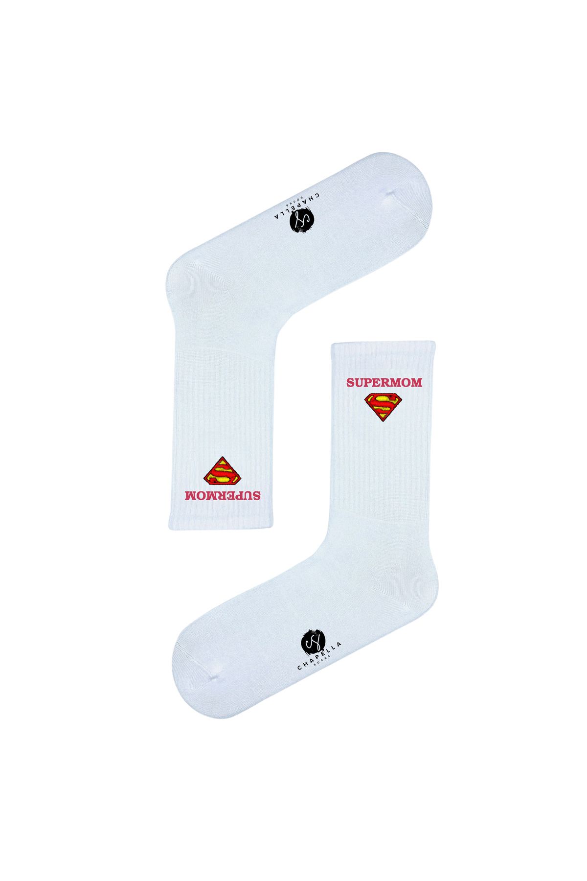 ChapellaSocks Anneler Günü - Nakışlı Unisex Uzun Tenis Çorap- %100 Pamuk ve Rahat!