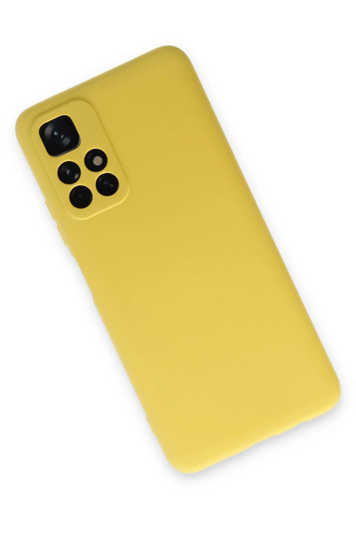NewFace Xiaomi Redmi Note 11T uyumlu Kılıf Nano içi Kadife Silikon - Sarı WLZOR