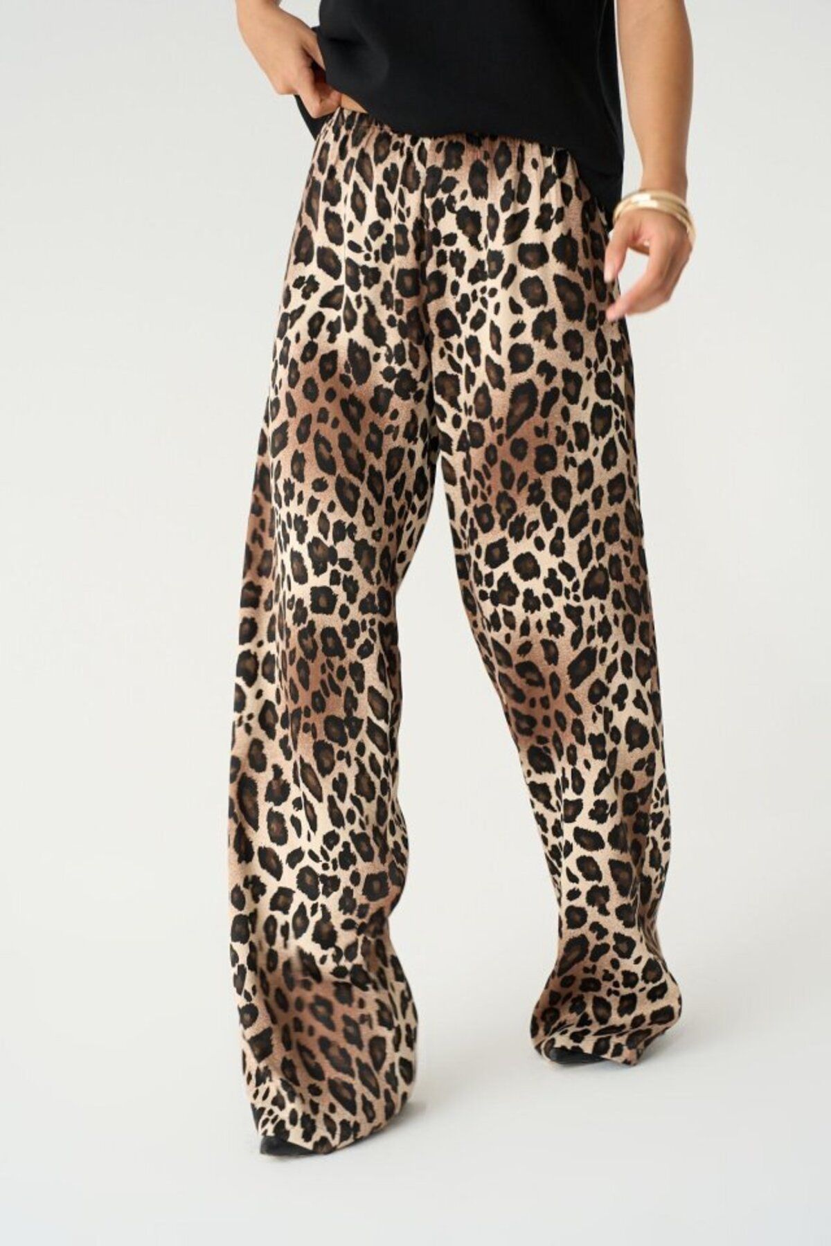 Şair Lastikli Pantolon - Leopar