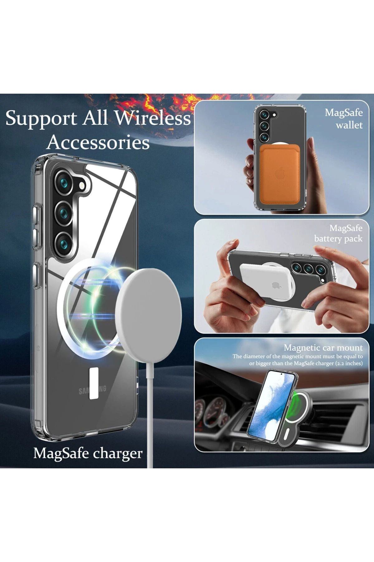 NewFace Galaxy S23 Plus Uyumlu Kılıf Magneticsafe Şeffaf Silikon - Şeffaf SVLRS