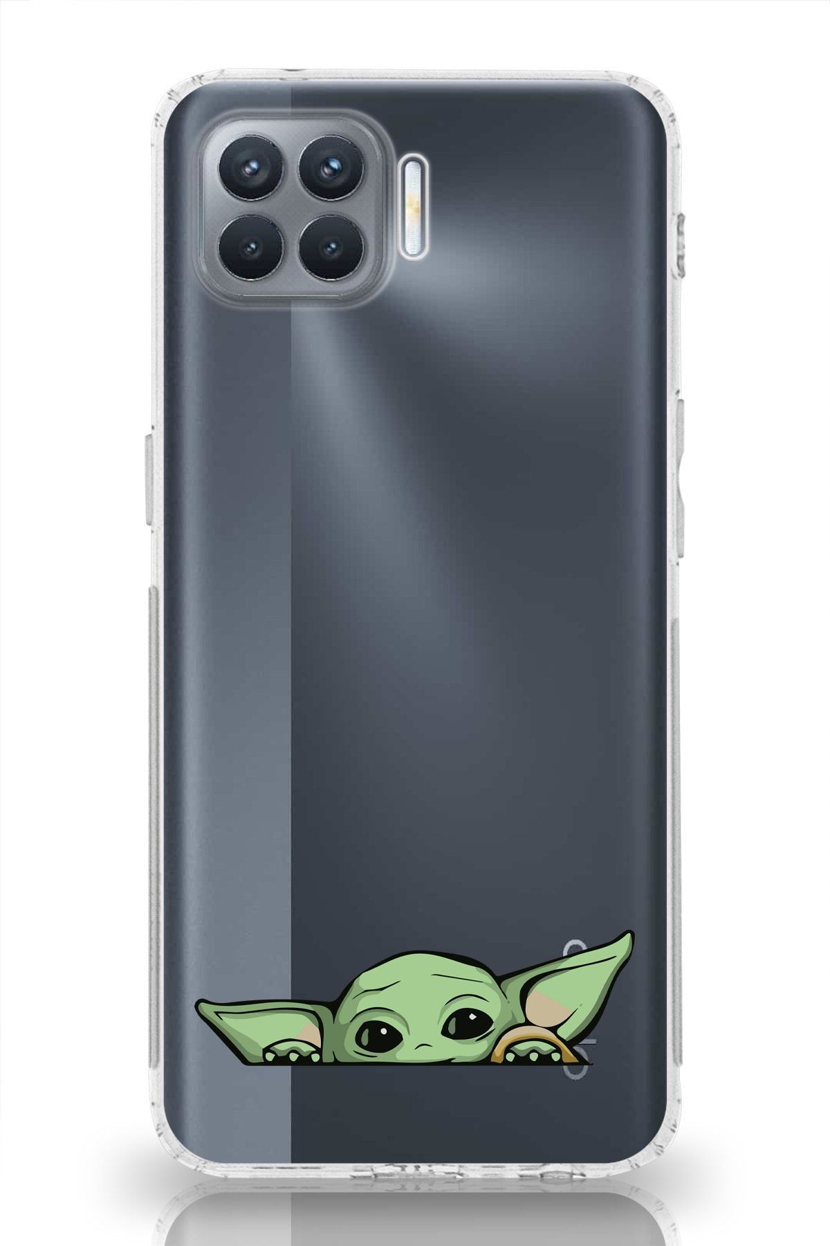moonset Oppo Reno 4 Lite Uyumlu Yoda Tasarımlı Baskılı Şeffaf Telefon Kılıfı