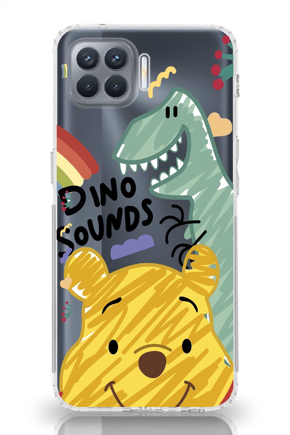moonset Oppo Reno 4 Lite Uyumlu Winnie Tasarımlı Baskılı Şeffaf Telefon Kılıfı