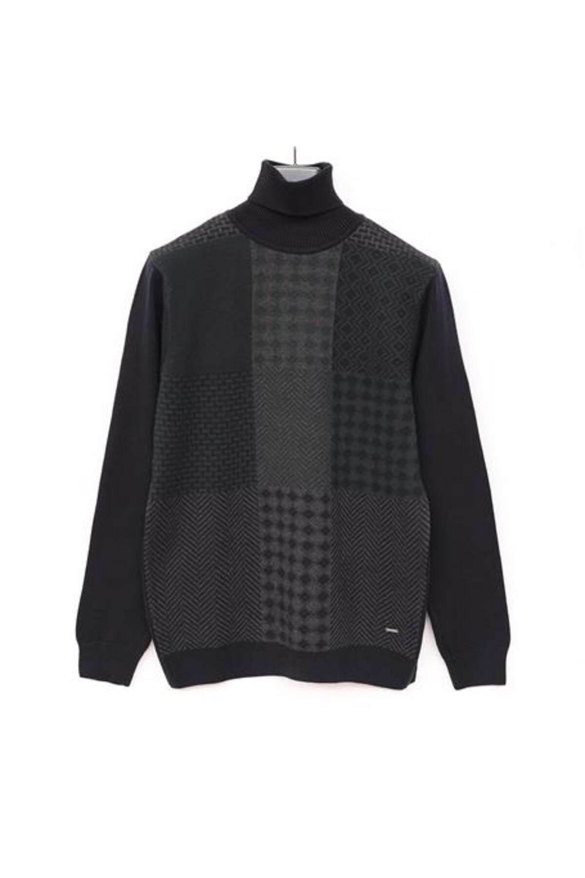 Shop58 Erkek Balıkçı Yaka Uzun Kol Triko Kazak - 189034 - Lacivert