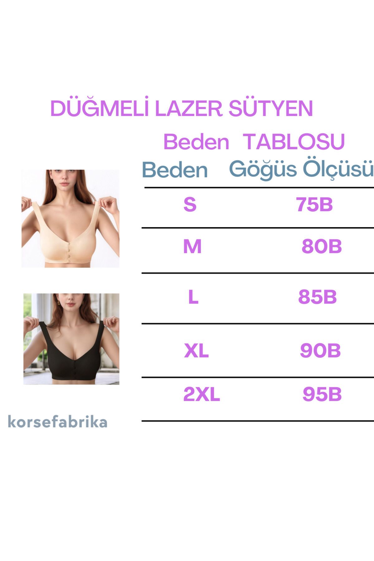 KORSEFABRİKA-Laser Front Button Invisible Wire Free Seamless Ghost Bra with Removable Pads 7