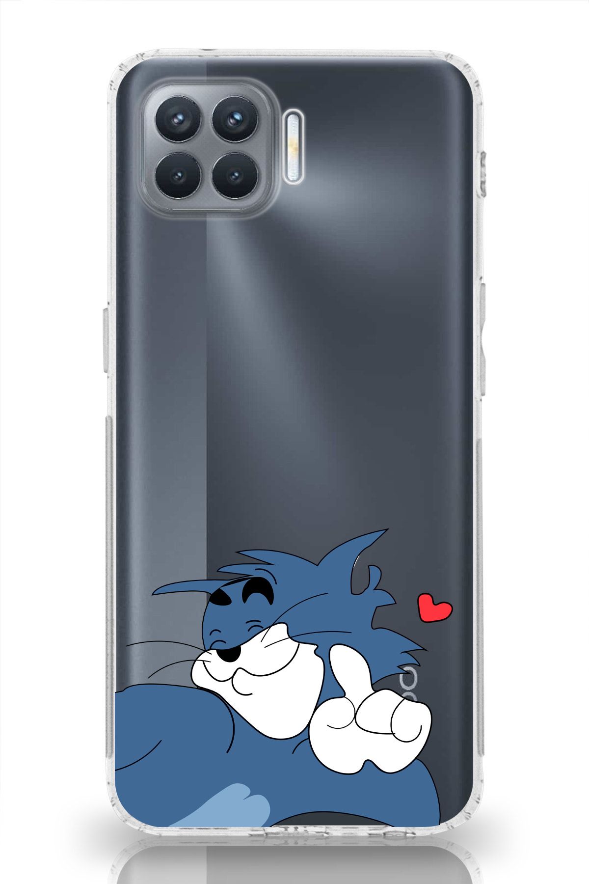 moonset Oppo Reno 4 Lite Uyumlu Tom Tasarımlı Baskılı Şeffaf Telefon Kılıfı