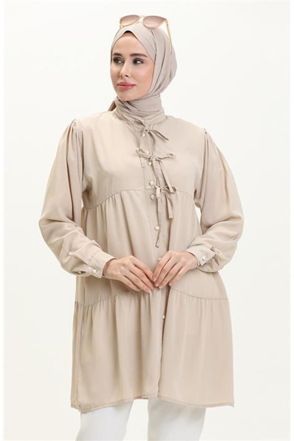Shop58 Hakim Yaka Gömlek - 70026 - Bej