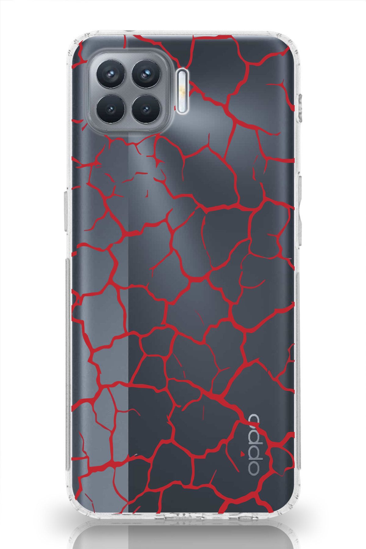 moonset Oppo Reno 4 Lite Uyumlu Şekiller Tasarımlı Baskılı Şeffaf Telefon Kılıfı