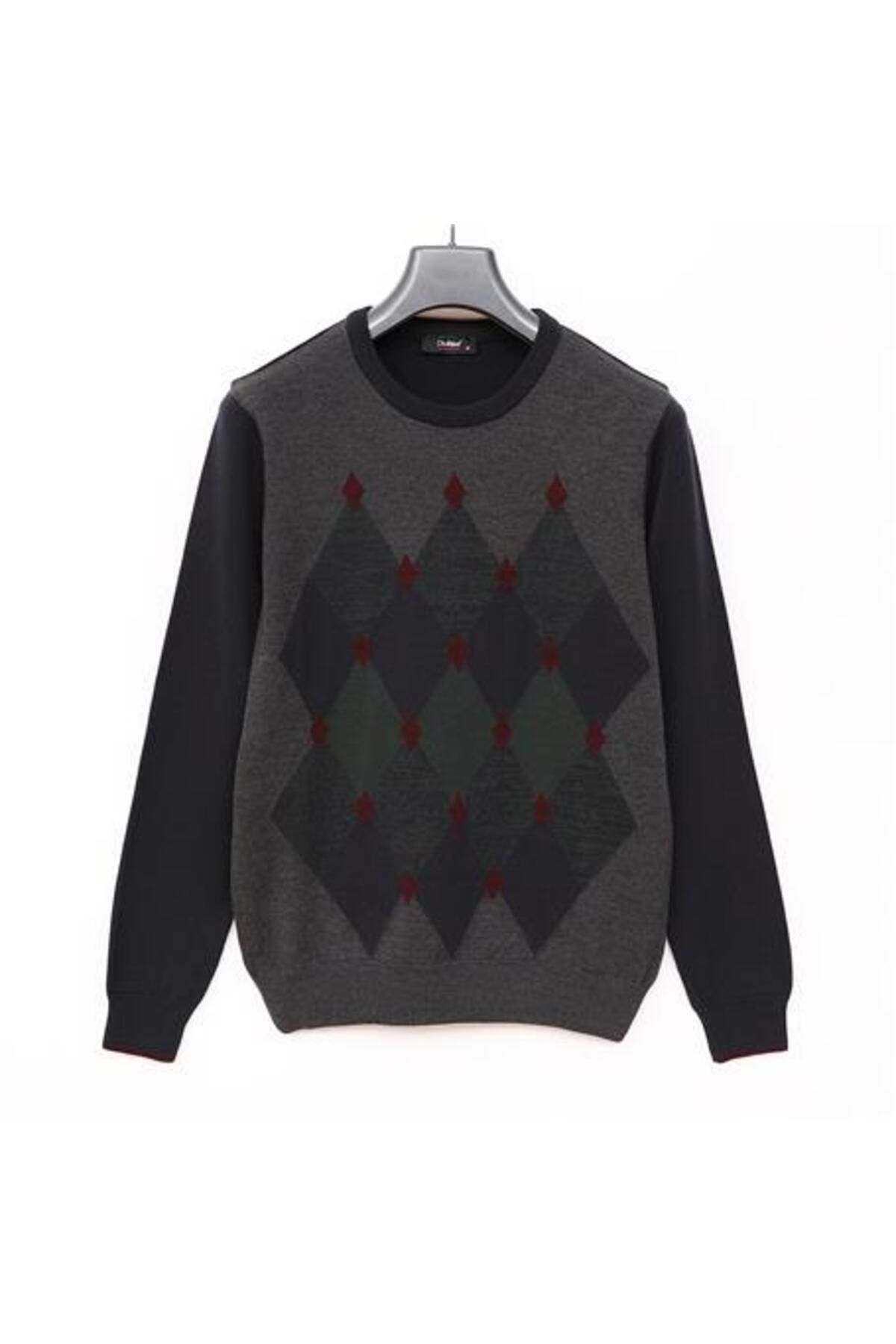 Shop58 Erkek Bisiklet Yaka Uzun Kol Triko Kazak - 189229 - Antrasit