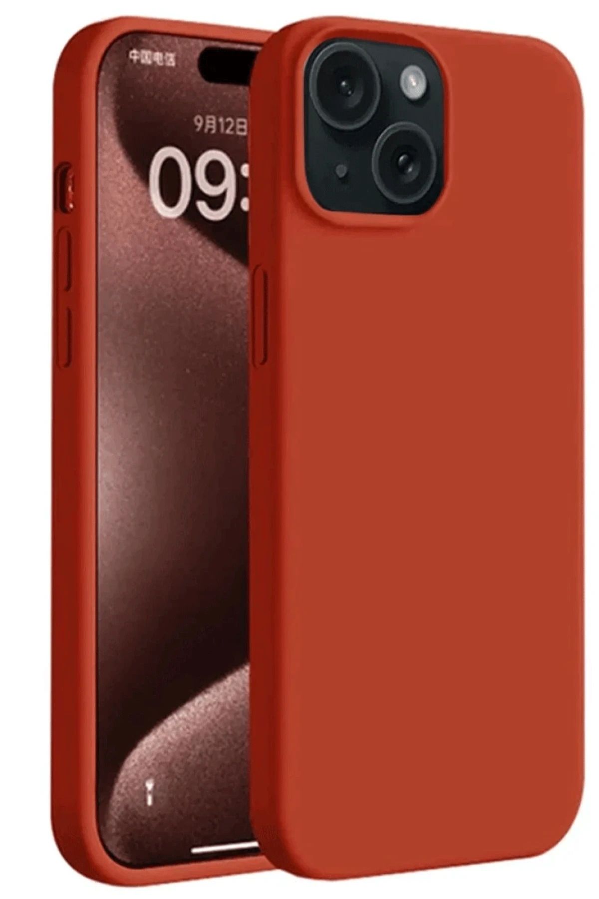 NewFace iPhone 15 Plus Kılıf First Silikon - Kırmızı SVLRS
