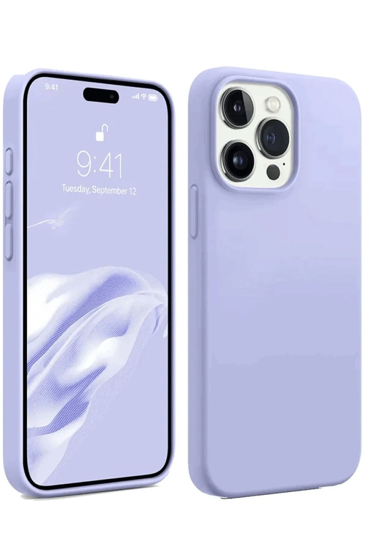 NewFace iPhone 15 Pro Max Kılıf First Silikon - Lila SVLRS