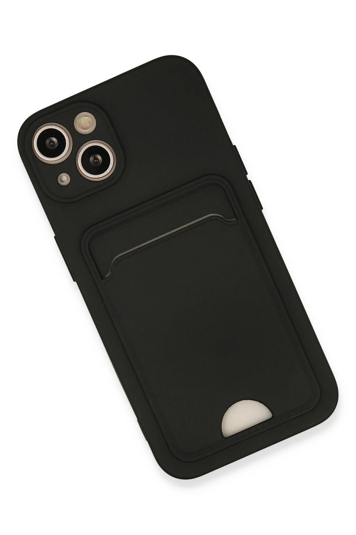 NewFace iPhone 13 Kılıf Kelvin Kartvizitli Silikon - Siyah ALMLA