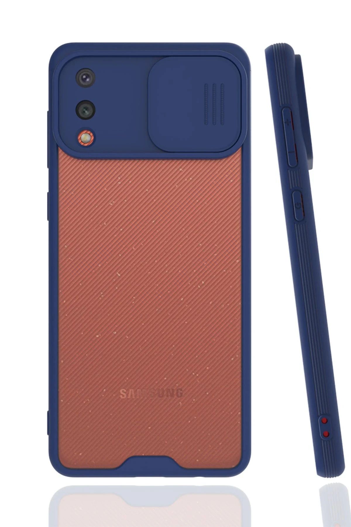 NewFace Samsung Galaxy A02 Kılıf Platin Kamera Koruma Silikon - Lacivert SVLRS
