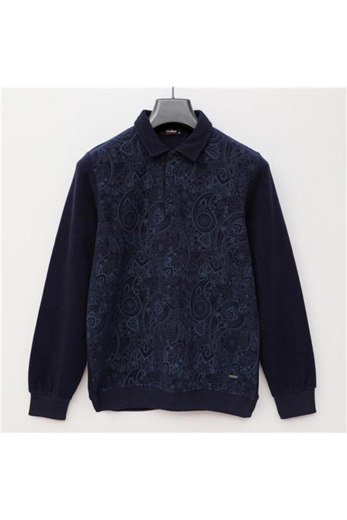 Shop58 Erkek Polo Yaka Uzun Kol Kadife Kazak - PPS-2508 - Lacivert