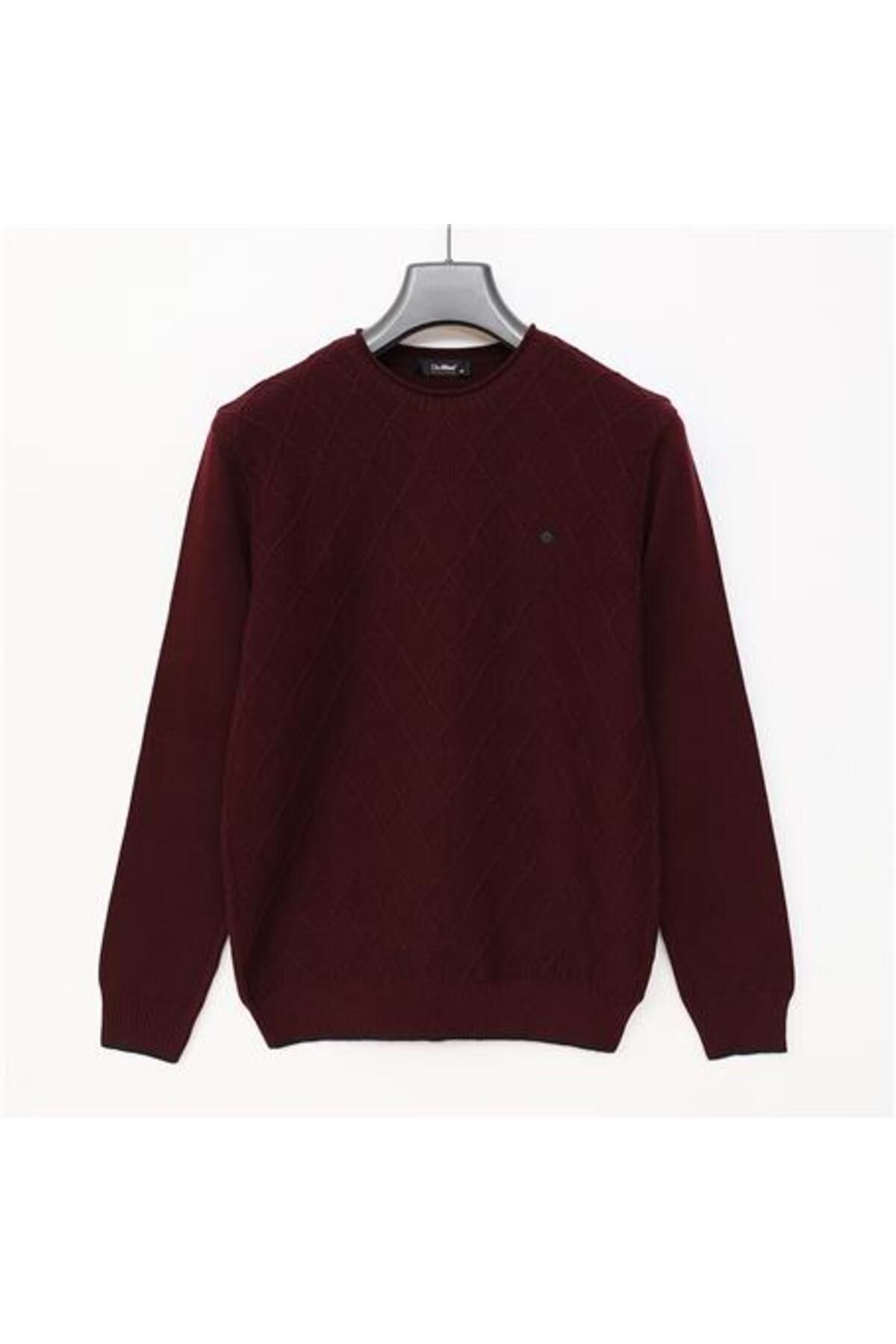 Shop58 Erkek Uzun Kol Bisiklet Yaka Triko Kazak - 189399 - Koyu Bordo