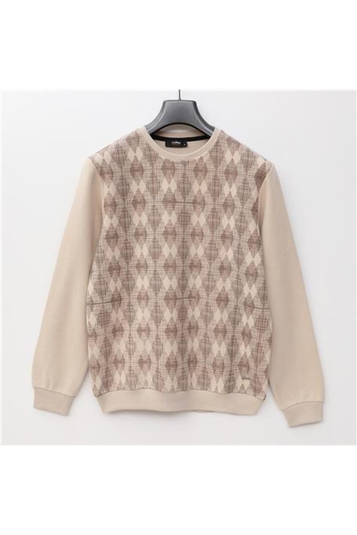 Shop58 Erkek Uzun Kol Kadife Kazak - PPS-3505 - Bej